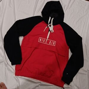 NIKE AIR WOVEN ANORAK JACKET RED/BLACK MEN'S SZ S  BV5163-657